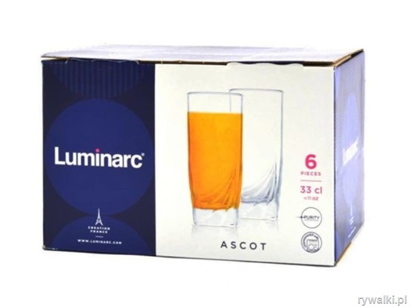 Luminarc Ascot Komplet szklanek wysokich 330ml