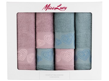 Miss Lucy Komplet ręczników 6szt. róż, mięta