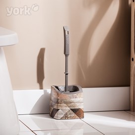 York Loft Szczotka do WC z pojemnikiem brąz